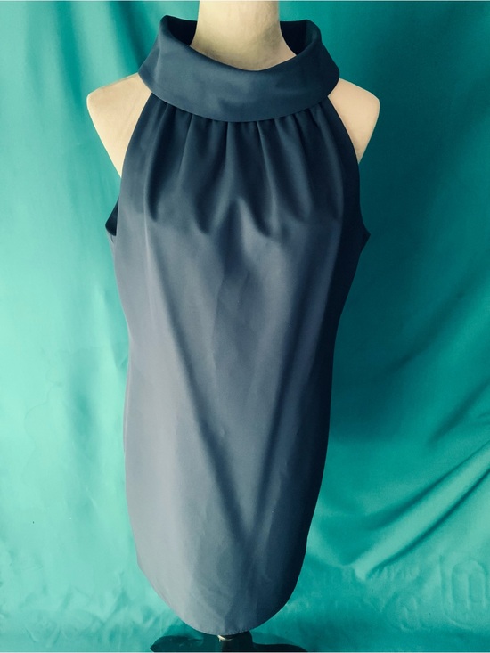 Sail to Sable Dresses & Skirts - SAIL TO SABLE COWL HIGH NECK DRESS, SLEEVELESS DESIGN, AND A PLEATED NECKLINE